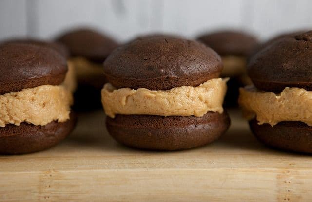 Chocolate Peanut Butter Butter Cream Whoopie Pies