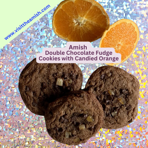 Double Chocolate Fudge Cookies with Candied Orang