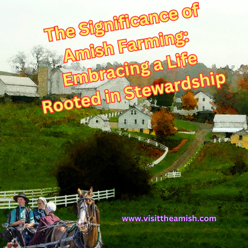 Amish farming represents more than a mere occupation. Rooted in their deep connection with the land, the Amish view stewardship of the Earth as an essential part of their lifestyle. Although farming is not the sole career path within the Amish community, it remains a cherished vocation that allows families to work together, nurture their relationship with God's creation, and maintain their cultural identity.