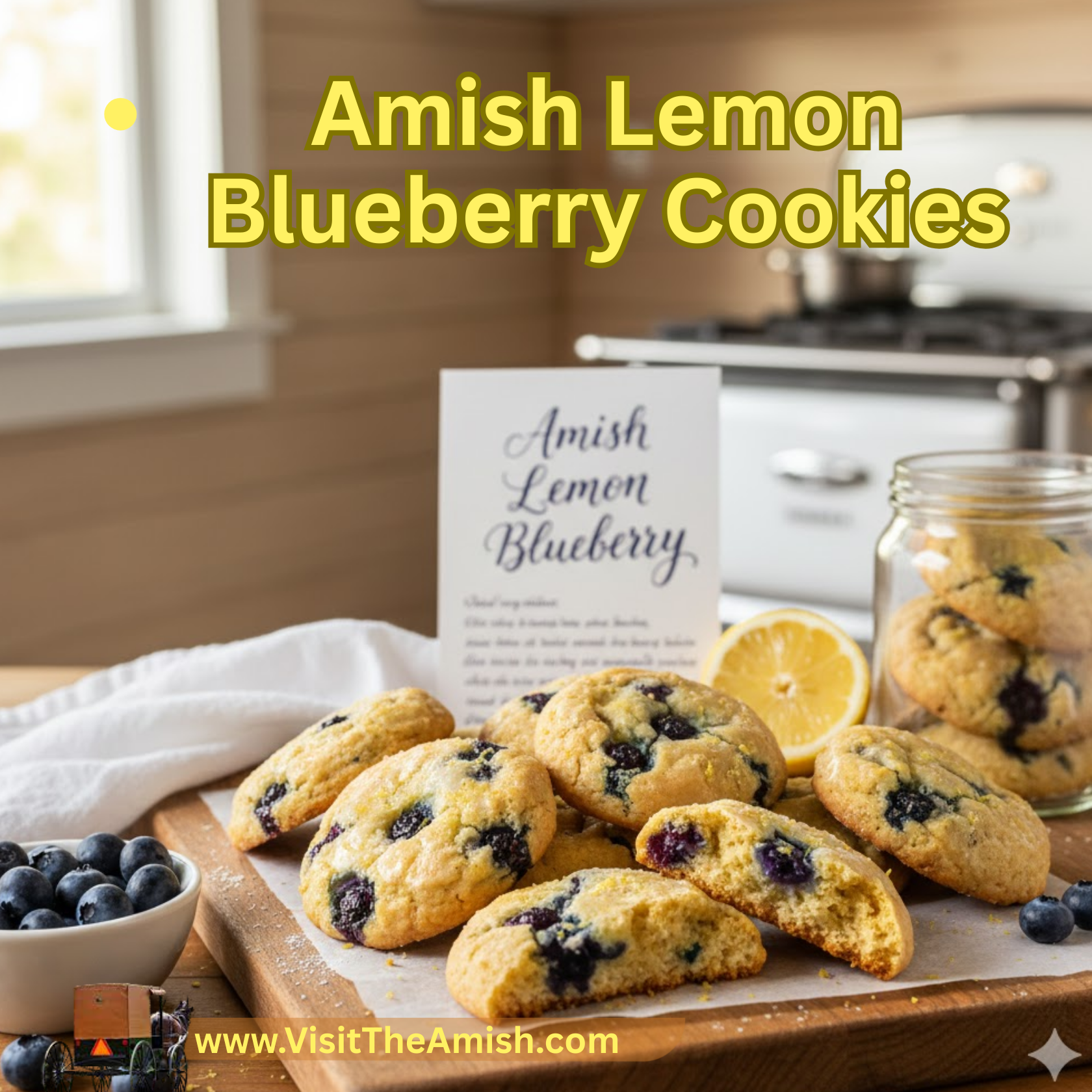 Lemon blueberry Amish cookies
