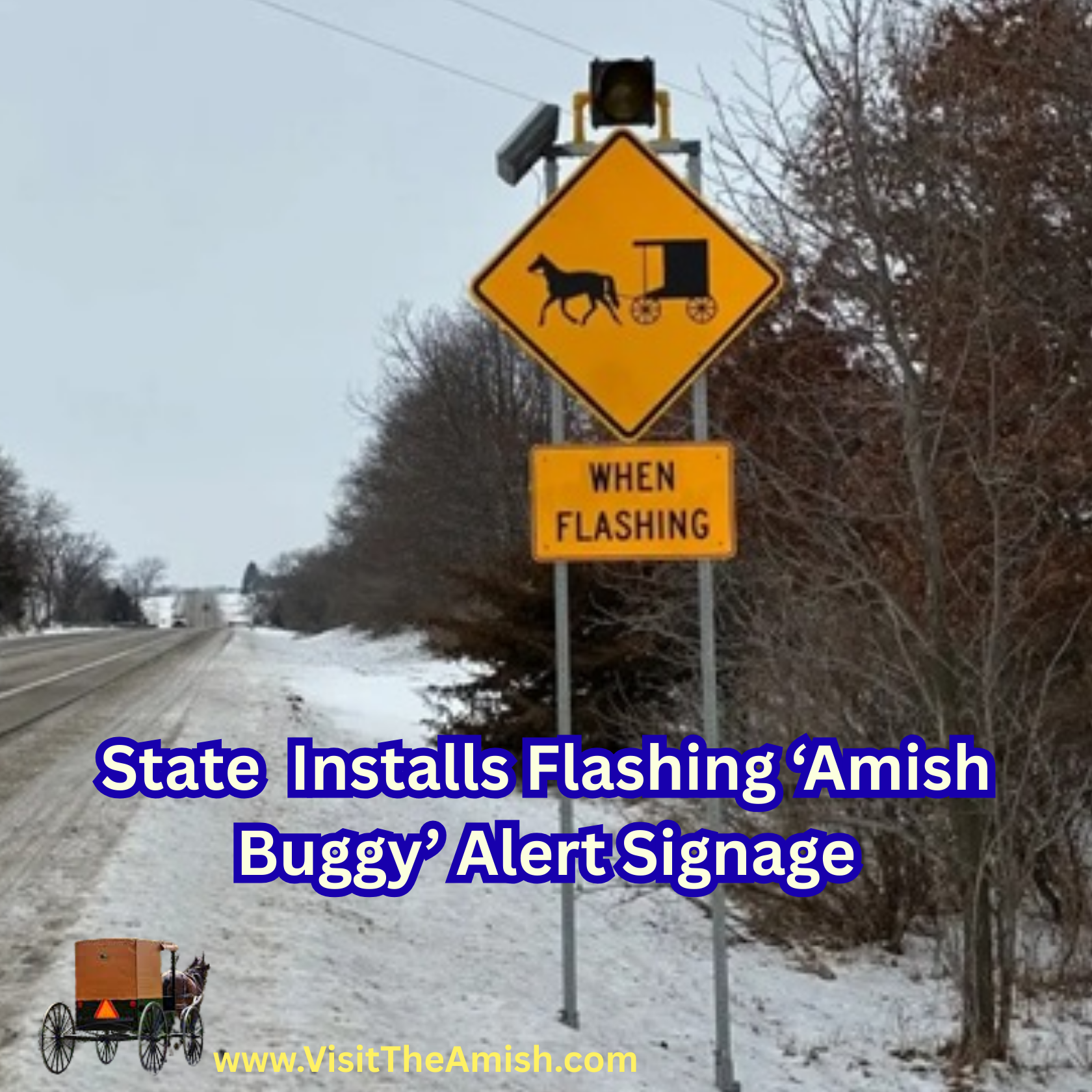 State-Installs-Flashing-‘Amish-Buggy-Alert-Signage