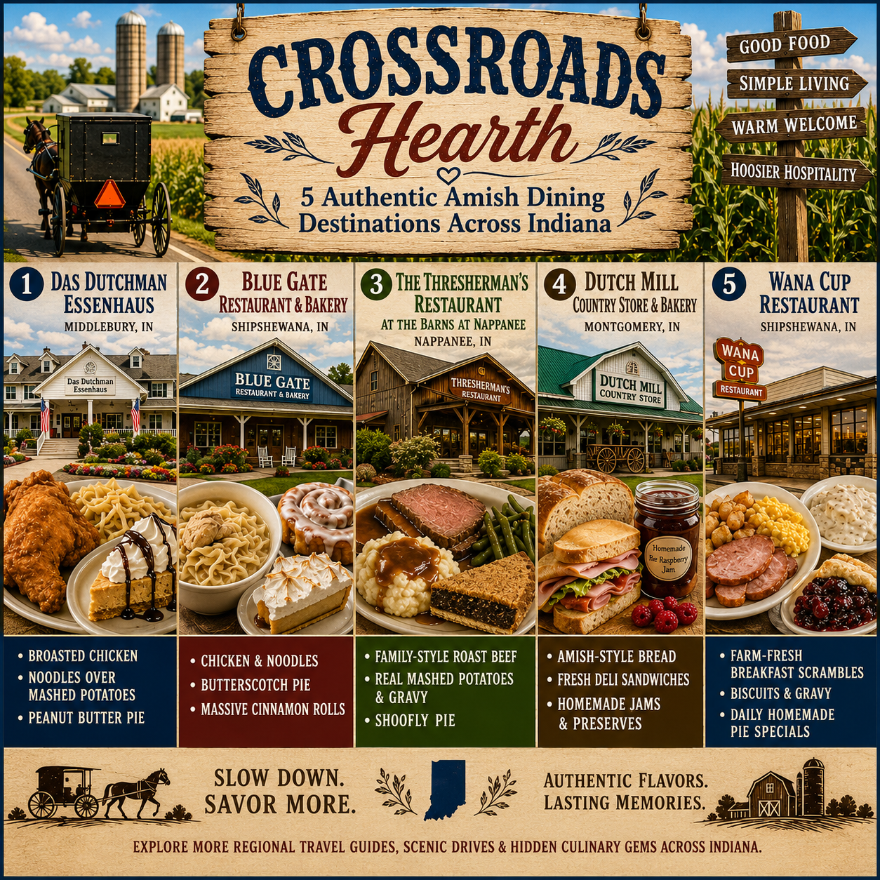 Five Authentic Amish Dining Destinations Across Indiana